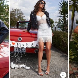 KEELY WHITE EMBELLISHED MINI DRESS from 12th tribe